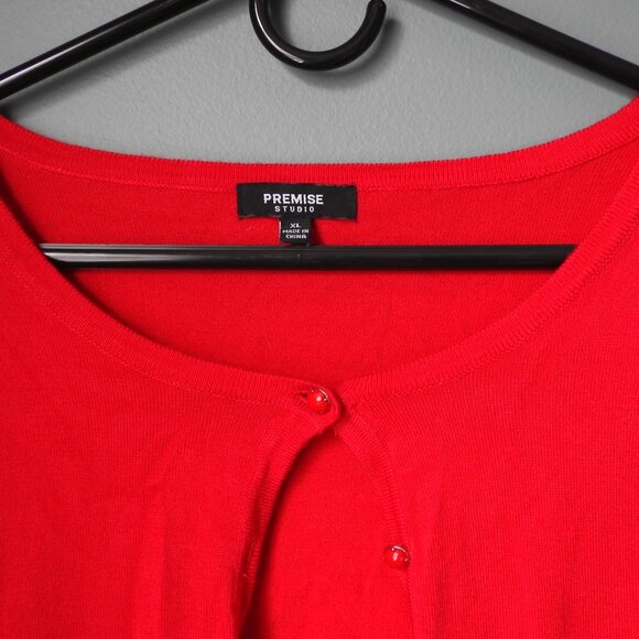 2/$23 Premise Studio 8 Button Cardigan Sweater Red w/Stylish Buttons - XL - Picture 4 of 6